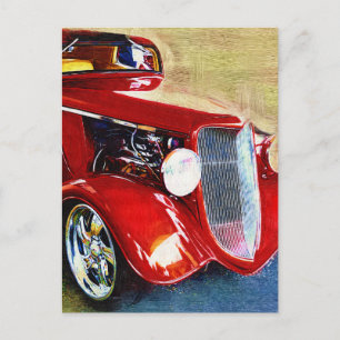 Red Beauty - Classic Collector's Car Postcard