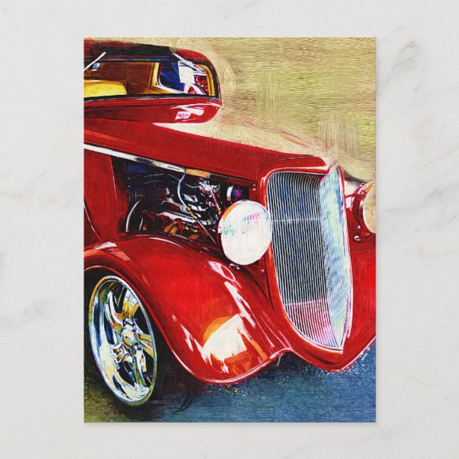 Red Beauty - Classic Collector's Car Postcard (Front)
