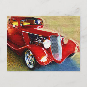 Red Beauty - Classic Collector's Car Postcard