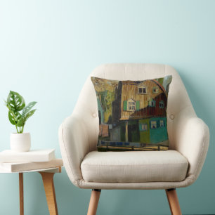 Red Bedding by Grant Wood Cushion