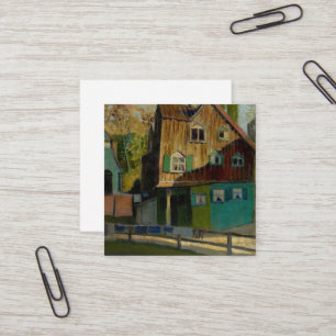 Red Bedding by Grant Wood Square Business Card