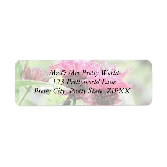 Red Bee Balm Blooms Return Address Label
