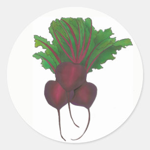 Red Beet Bunch Vegetable Vegetarian Gardening Food Classic Round Sticker