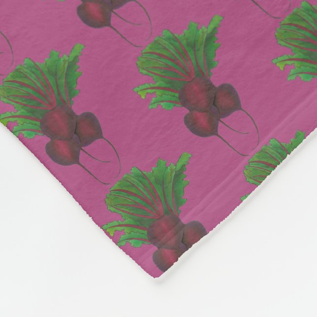 Red Beet Bunch Vegetable Vegetarian Gardening Food Fleece Blanket (Corner)