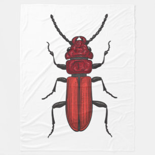 Red beetle fleece blanket