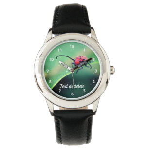 Red Beetle Insect Close Up Personalised Watch