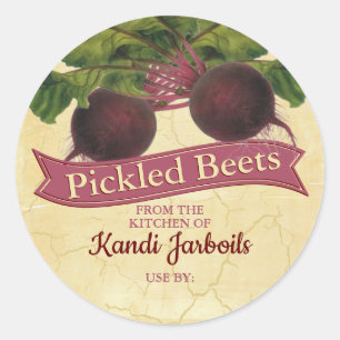 Red beets personalised home canning homemade by C Classic Round Sticker