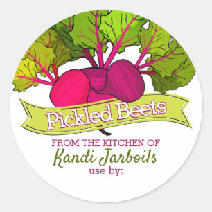 Red beets personalised home canning homemade by Classic Round Sticker