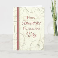 Red Beige Administrative Professionals Day Card