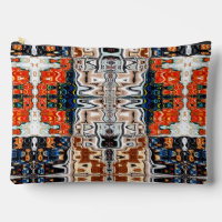Red, Beige and Blue Abstract Accessory Bag 
