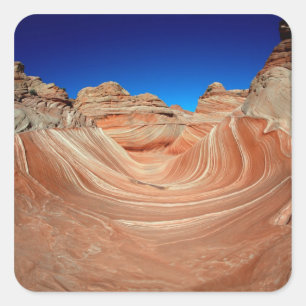 Red, Beige and yellow striping in wind  and Square Sticker