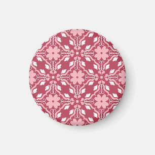 Red, beige floral, seamless wallpaper pattern. magnet
