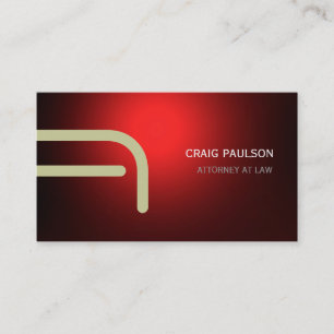 Red Beige Grey Monogram Attorney Business Card