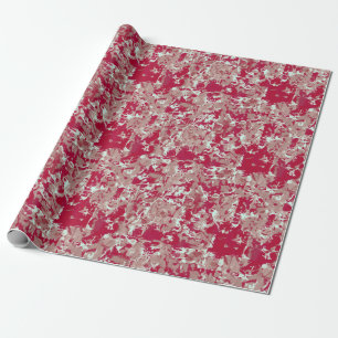 Red + Beige Marble Wrapping Paper