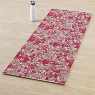 Red + Beige Marble Yoga Mat