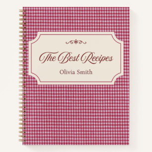 Red & Beige Traditional Cookbook Book Customisable