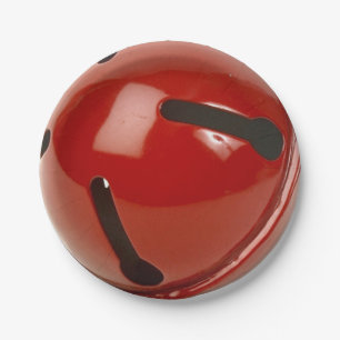 Red Bell Christmas Tree Decoration Party Holiday Paper Plate