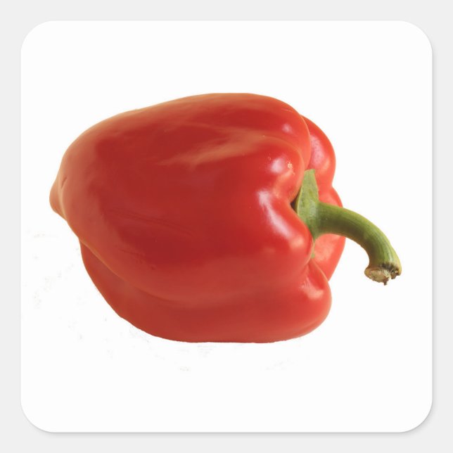 Red Bell Pepper Bright Photo on Classic  Square Sticker (Front)