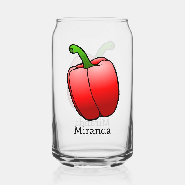 Red Bell Pepper Can Glass (Front)