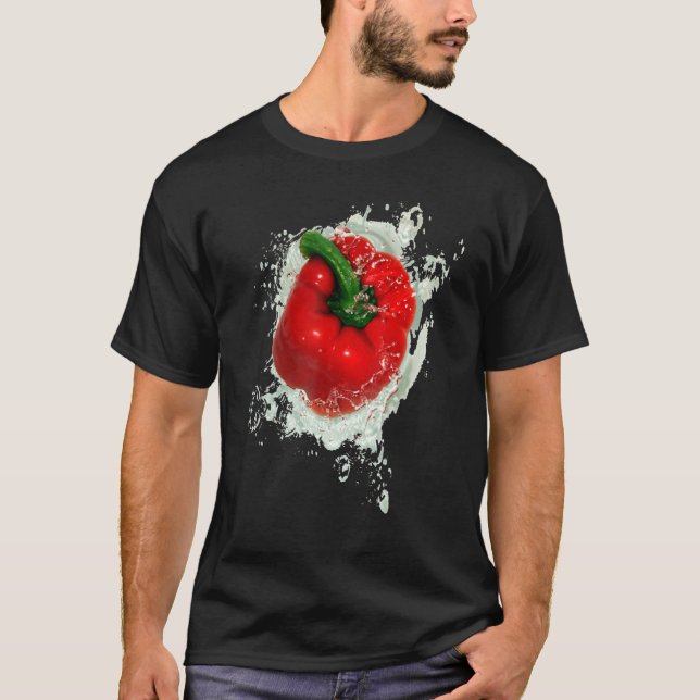 Red Bell Pepper Splash T-Shirt (Front)
