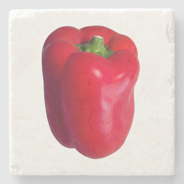 Red Bell Pepper Stone Coaster (Front)