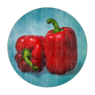 Red Bell Peppers Cutting Board