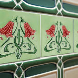 Red Bellflower Decor Art Nouveau Art Deco Tile<br><div class="desc">Welcome to CreaTile! Here you will find handmade tile designs that I have personally crafted and vintage ceramic and porcelain clay tiles, whether stained or natural. I love to design tile and ceramic products, hoping to give you a way to transform your home into something you enjoy visiting again and...</div>