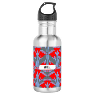 Red Bellflower Personalised Water Bottle