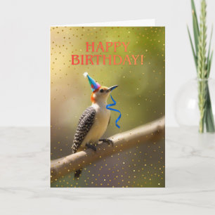 Red Bellied Woodpecker Birthday Cute Holiday Card