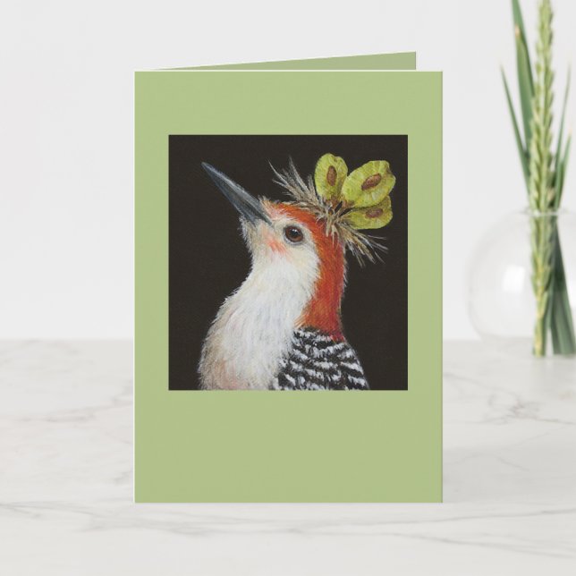 Red-bellied woodpecker card (Front)