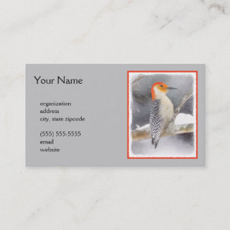 Red-Bellied Woodpecker Painting Original Bird Art Business Card