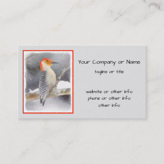 Red-Bellied Woodpecker Painting Original Bird Art Business Card