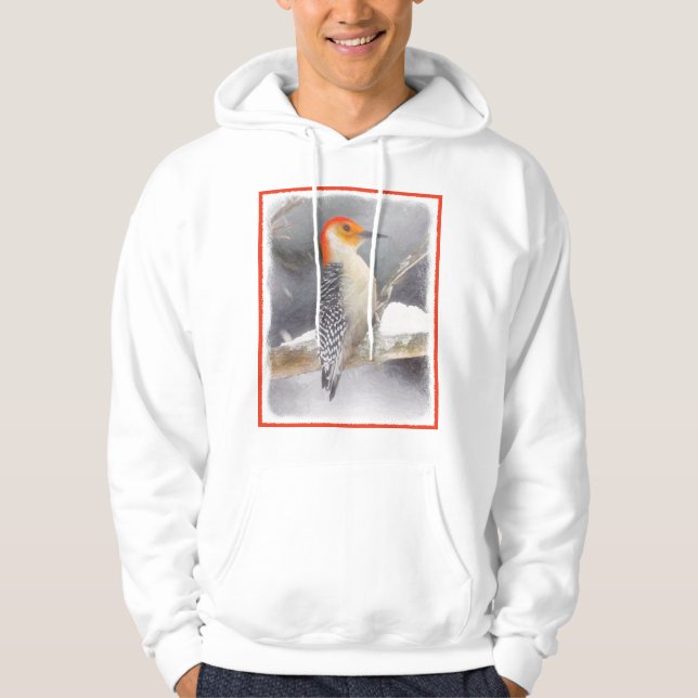 Red-Bellied Woodpecker Painting Original Bird Art Hoodie (Front)