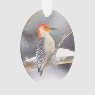 Red-Bellied Woodpecker Painting Original Bird Art Ornament
