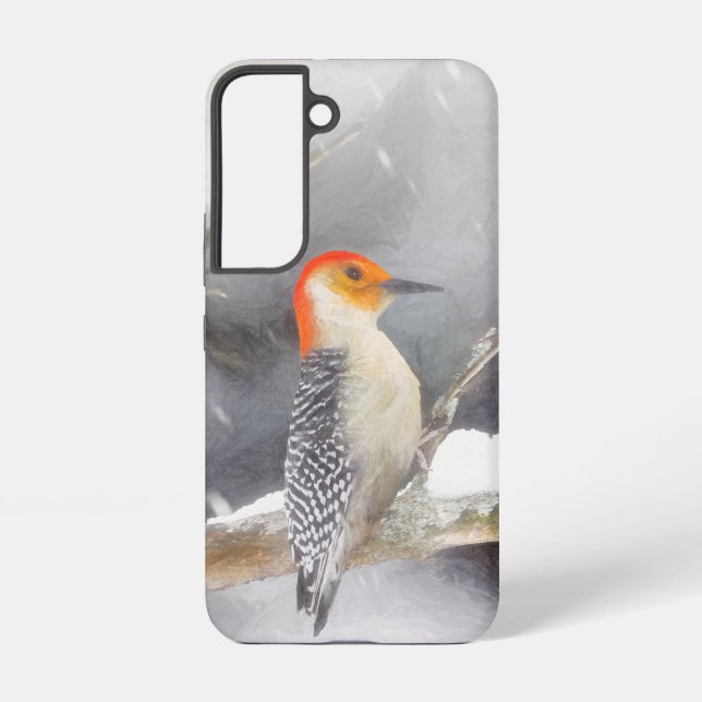 Red-Bellied Woodpecker Painting Original Bird Art Samsung Galaxy S22 Case (Back)