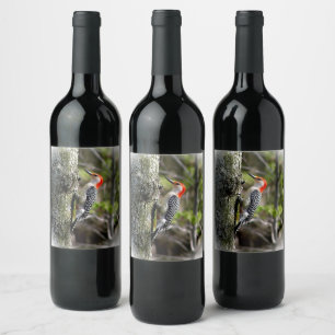 Red Bellied Woodpecker Wine Label