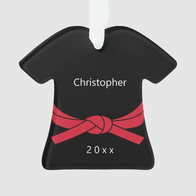 Red Belt Karate Ornament (Front)