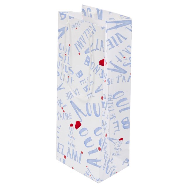 Red Beret Wine Oui Oui bonjour lavie gift Wine Bag (Front Angled)