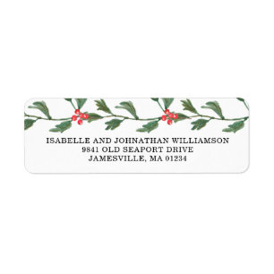 Red Berries and Greenery Return Address Labels