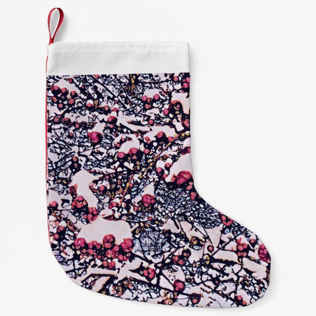 red berries and snow Christmas Stocking (Front)