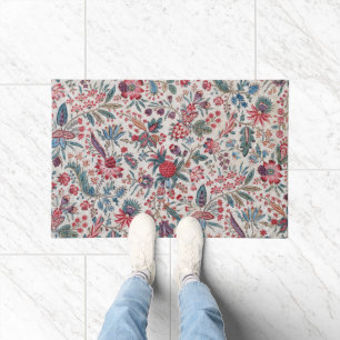 Red Berries and Vines Pattern Doormat