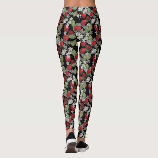 Red berries , cherry leggings (Back)
