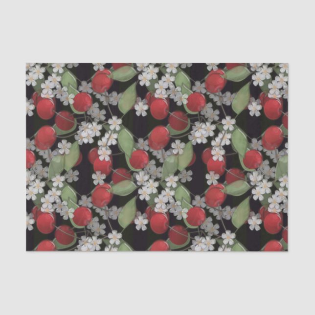 Red berries , cherry tissue paper (Front)