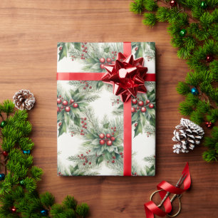 Red Berries Christmas Wrapping Paper