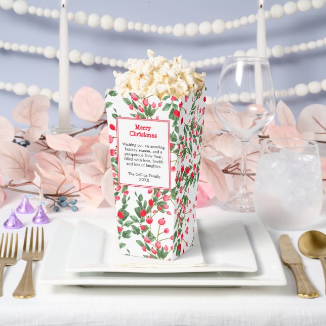 Red Berries | Heartfelt Message | Merry Christmas Favour Box (Wedding)