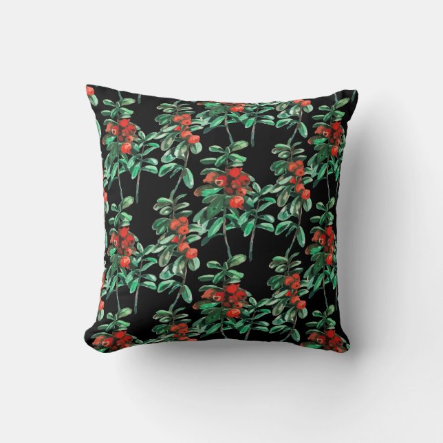 Red berries, lingonberry cushion (Front)