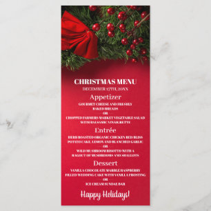 Red Berries & Mistletoe, Christmas Menu