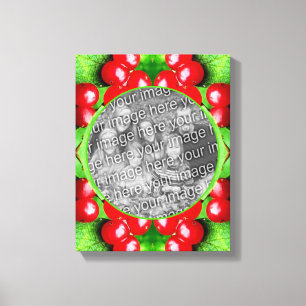 Red Berries Nature Frame Create Your Own Photo Canvas Print