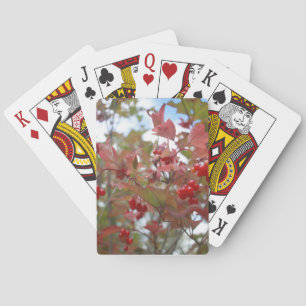 Red Berries Nature Photo Fruit Garden Fall Autumn Playing Cards