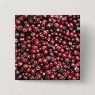 Red berries of the Himalayas 15 Cm Square Badge